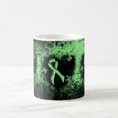 薄緑リボングランジハート コーヒーマグカップ (中央)