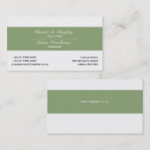 薄緑及び白いクラシックな優雅 名刺 (正面/裏面)