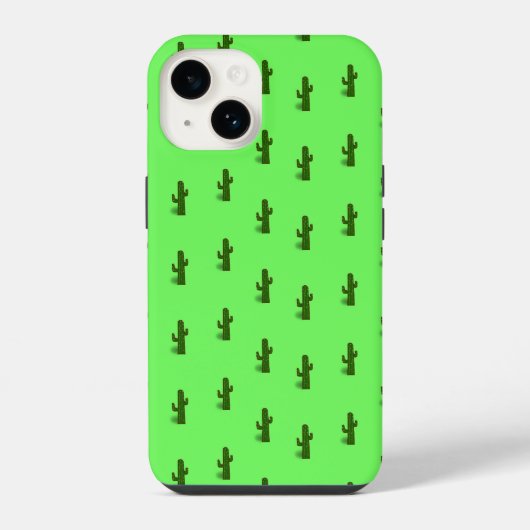 薄緑地にサボテン iPhoneケース (裏面)