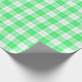 薄緑白の格子模様の包み紙 ラッピングペーパー (角)