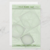 薄緑色の幾何タイルパーソナライズされた 便箋 (正面/裏面)