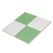 薄緑色の白色セラミッ市松模様にクタイル タイル (側面)