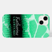 薄緑黒グラフィックアニマルプリント Case-Mate iPhoneケース (裏面 (横))
