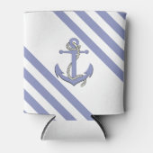 薄航海の色いかりロープ/青ストライプ色 缶クーラー (正面)