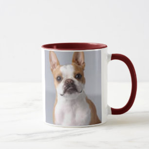 薄茶のボストンテリア犬のマグ マグカップ