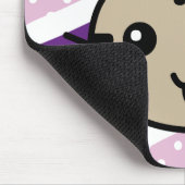 薄茶の猫の水玉模様 マウスパッド (コーナー)