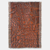 薄茶の革ブランケット スローブランケット (正面縦)