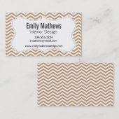 薄茶色のシェブロンストライプ 名刺 (正面/裏面)