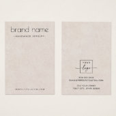 薄茶色のテクスチャモダンイヤリングディスプレイカード (正面&裏面)