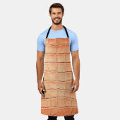 薄茶色のワニ革のテクスチャ エプロン (着用した状態)