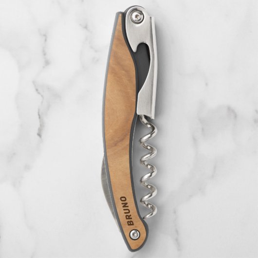 薄茶色の木フェイクモノグラム ソムリエナイフ (裏面)