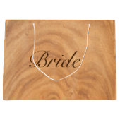 薄茶色の木フェイク材の背景 ラージペーパーバッグ (正面)