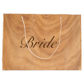 薄茶色の木フェイク材の背景 ラージペーパーバッグ (裏面)