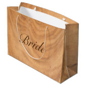 薄茶色の木フェイク材の背景 ラージペーパーバッグ (裏面アングル)