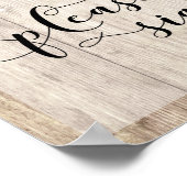 薄茶色の木材&ライトにご署名 ポスター (角)