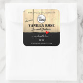 薄茶色の木板製品ロゴ付きラベル スクエアシール (バッグ)