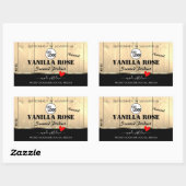 薄茶色の木板製品ロゴ付きラベル 長方形シール (シート)