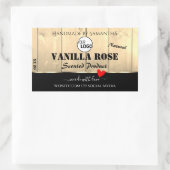 薄茶色の木板製品ロゴ付きラベル 長方形シール (バッグ)