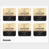 薄茶色の木板製品包装ラベル スクエアシール (シート)