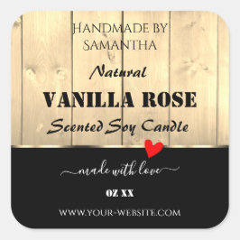 薄茶色の木板製品包装ラベル スクエアシール