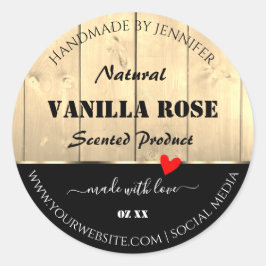 薄茶色の木板製品包装ラベル ラウンドシール