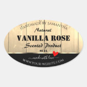 薄茶色の木板製品包装ラベル 楕円形シール (正面)