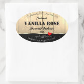 薄茶色の木板製品包装ラベル 楕円形シール (バッグ)