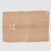 薄茶色の木目カスタムモノグラム ゴルフタオル (横)