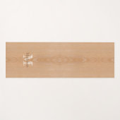 薄茶色の木目カスタムモノグラム ヨガマット (正面(横))