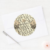 薄茶色の木目セピアバラ製品ラベル ラウンドシール (封筒)