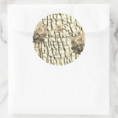 薄茶色の木目セピアバラ製品ラベル ラウンドシール (バッグ)