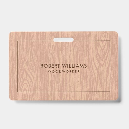 薄茶色の木目テクスチャ バッジ (表面)