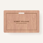 薄茶色の木目テクスチャ バッジ (裏面)