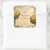 薄茶色の木目バラ製品ラベルロゴ スクエアシール (バッグ)