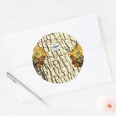 薄茶色の木目バラ製品ラベルロゴ ラウンドシール (封筒)