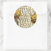 薄茶色の木目バラ製品ラベルロゴ ラウンドシール (バッグ)