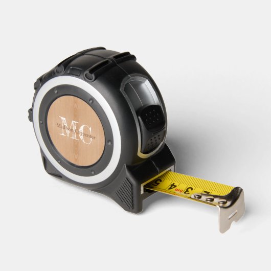 薄茶色の木目木目大工モノグラム名 メジャー (傾斜)