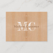 薄茶色の木目木目大工モノグラム 名刺 (正面)