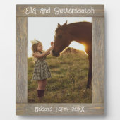 薄茶色の素朴木の板文字フォトフレーム フォトプラーク (正面)