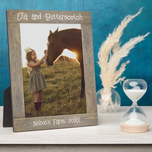 薄茶色の素朴木の板文字フォトフレーム フォトプラーク (側面)