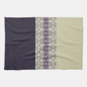 薄茶色の紫と灰色の装飾品 キッチンタオル (横)