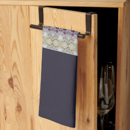 薄茶色の紫と灰色の装飾品 キッチンタオル