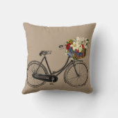 薄茶色の自転車用フラワー装飾用クッション クッション (裏面)