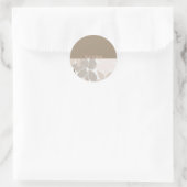 薄茶色の花のアドバイスカード ラウンドシール (バッグ)