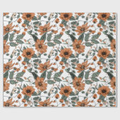 薄茶色の花の継ぎ目のないパターン ラッピングペーパー (フラット)