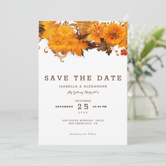 薄茶色の花 招待状 (スタンド正面)