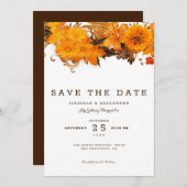 薄茶色の花 招待状 (正面/裏面)