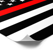 薄赤旗消防士アメリカ統一された ポスター (角)