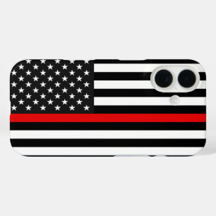 薄赤線アメリカ国旗 iPhone 16ケース