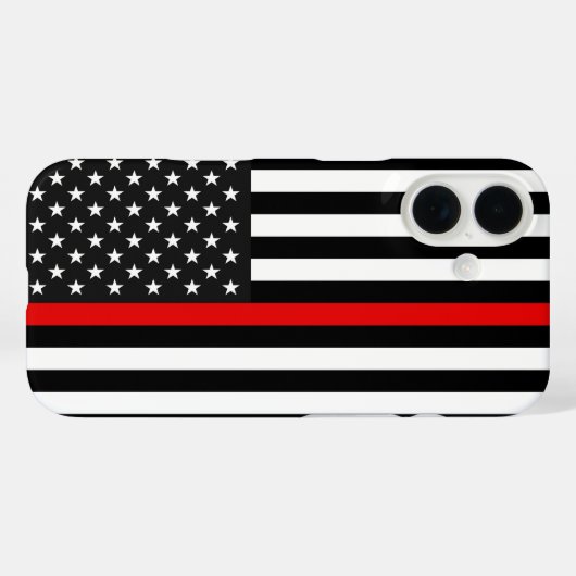 薄赤線アメリカ国旗 Case-Mate iPhoneケース (裏面 (横))